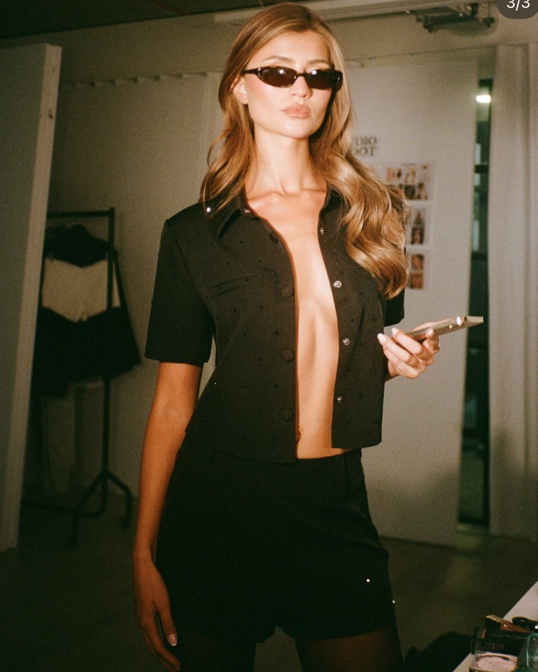 "DAX" Diamante Shirt & Shorts Co-Ord