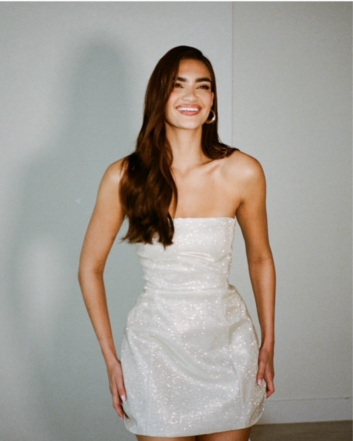 "Camille" Gold Glitter Mini Dress