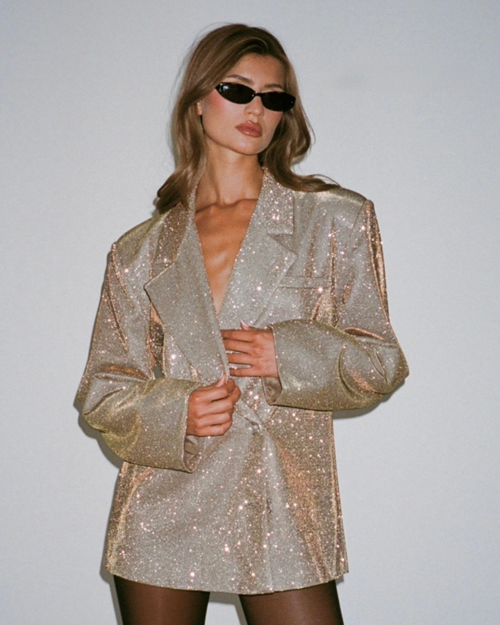"Paloma" Bronze Glitter Blazer