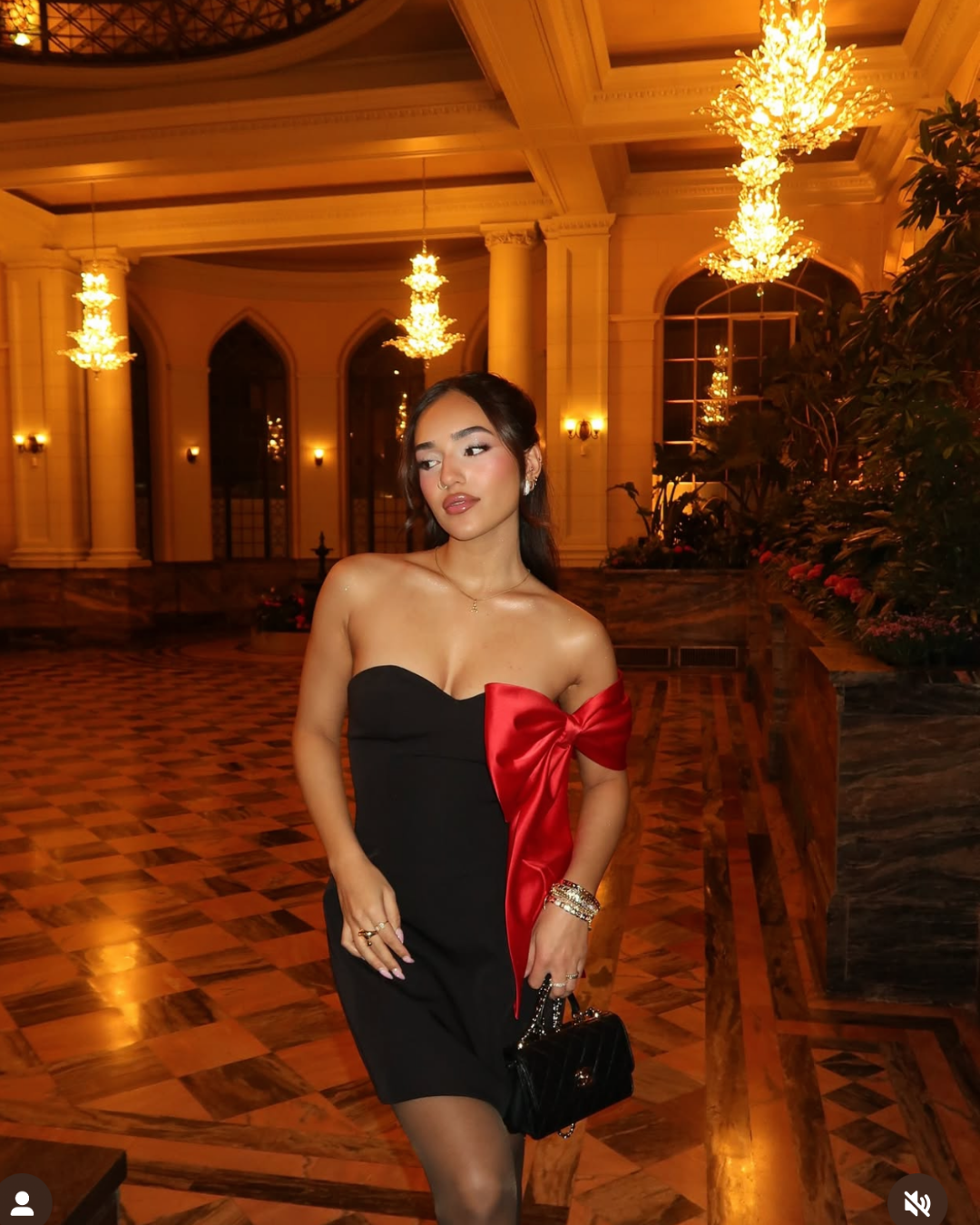 Red / Black Bow Mini Dress
